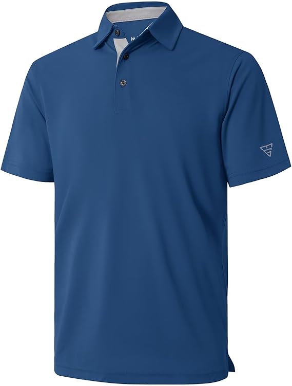 Polos de golf pour hommes, manches courtes et longues, respirants, coupe sèche, performants, unis et décontractés, en piqué. - Image de 2