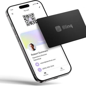 Carte de visite numérique Blinq - Carte NFC - Partage instantané par simple contact - Compatible avec iPhone et Android (Noir)