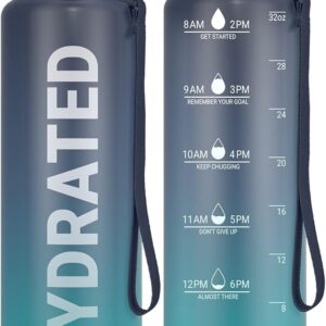 Gourde Sahara Sailor 946 ml (32 oz), résistante et étanche, avec indicateur de temps, en Tritan sans BPA, large ouverture et goupillon de nettoyage facile. Idéale pour la salle de sport, les voyages, la maison, l'école et le bureau (1 gourde)