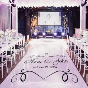Accessoires de piste de danse personnalisés pour mariage - Vinyle monogrammé élégant pour les mariés - À utiliser en intérieur ou sur la piste de danse pour une fête en extérieur